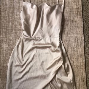 Dusty rose silky slip dress